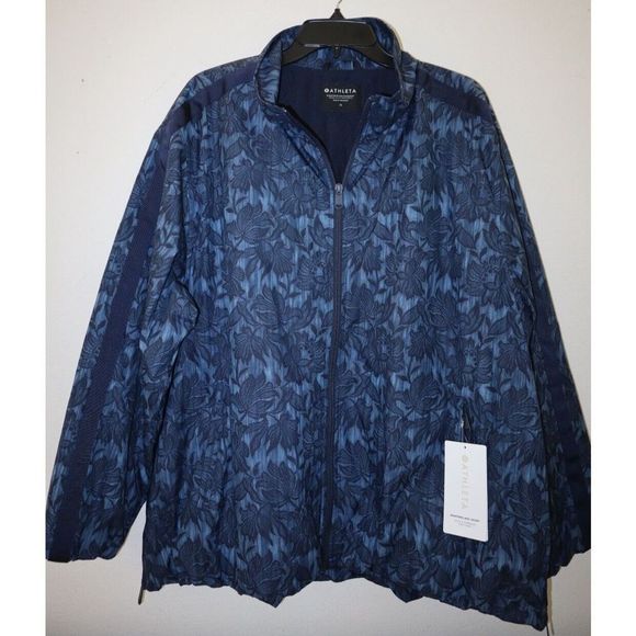 Athleta Women's Sz 1X Ethereal Bloom Blue Sightseer Lace Jacket Windbreaker $149 - Picture 1 of 15